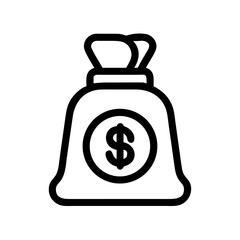 Bag With Dollar Icon Design

