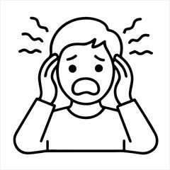 Icon man having panic attack on white background vector
Vector icon