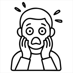 Icon man in fear on white background vector
Vector icon