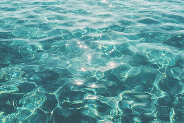 Fototapeta premium Aqua Tranquility: Capturing the mesmerizing dance of sunlight on the serene surface of the ocean, evoking a sense of peace and calmness.