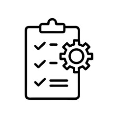 Fototapeta premium Checklist With Gear Icon Design