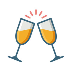 Clinking Champagne Glasses Celebration Icon Design
