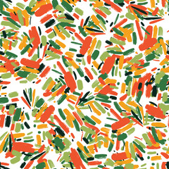 Vibrant brushstrokes overlapping in dynamic shapes, generating contemporary artistic vector seamless pattern capturing abstract expressionism with energetic color composition and design potential