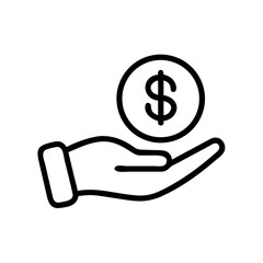 Coin In Hand Financial Icon Design