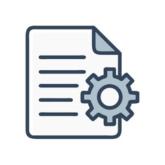 Document With Configuration Settings Icon Design