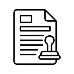 Document With Approval Stamp Icon Design