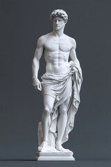 Roman white marble statue sculpture art.