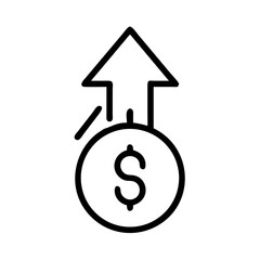 Dollar With Upward Arrow Icon Design