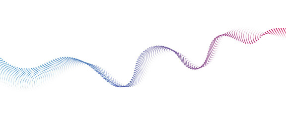 Flowing Dot Wave halftone gradient pattern on transparent background	
