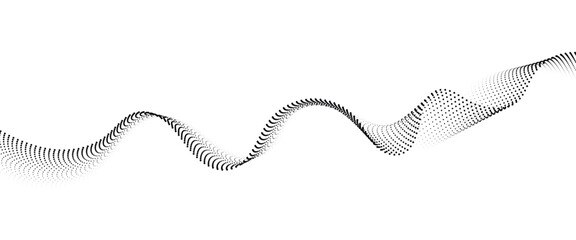 Flowing Dot Wave halftone gradient pattern on transparent background	
