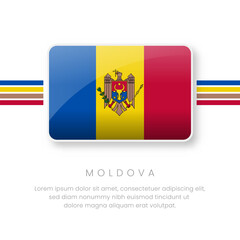 National Moldova Flag.Vectors Moldova Button Flag. Realistic National Flag Design and Vector Template