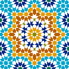 Seamless arabic ornament based on traditional arabic art. Geometric mosaic.	
