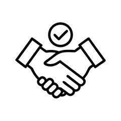 Handshake Quality Agreement Icon Design