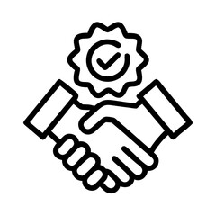Handshake Quality Agreement Icon Design