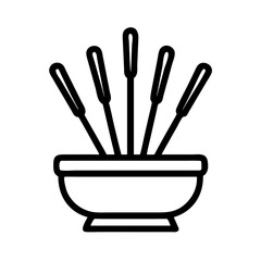 Incense Sticks in Bowl Icon Design