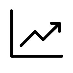 Increasing Line Graph Icon Design
