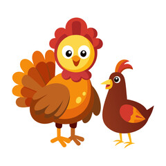 Download Cute Chicken Turkey Thanksgiving Cartoon Vector Icon Illustration Eps File For Design.