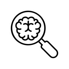 Magnifying Brain Icon Design