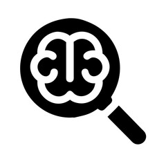 Magnifying Brain Icon Design