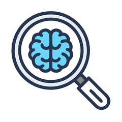 Magnifying Brain Icon Design