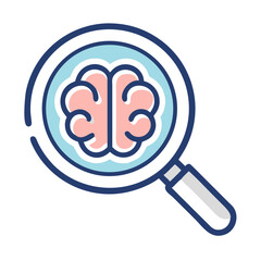 Magnifying Brain Icon Design