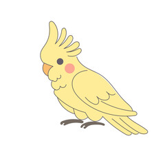 Funny Cute Doodle Parrot Bird Icon. Exotic Bird mascot Outline Design. Baby Kid Nursery Room Decoration. Positive Kawaii Adorable Cartoon Character Portrait. 