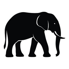 Obraz premium Elephant Silhouette in Profile. vector illustration 