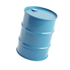 Steel Oil Drum in Red or Blue Floating Mid-Air Isolated on White Glossy Emoji Style 3D