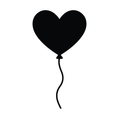 Heart Balloon in Minimalist Design. vector illustration 