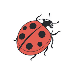 Obraz premium Adobe A vibrant cartoon ladybug, depicted in a simple, child-friendly style, is positioned against a plain white background.Artwork