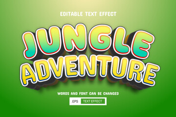 Jungle adventure text - 3d text effect