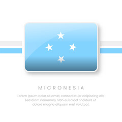 National Micronesia Flag.Vectors Micronesia Button Flag. Realistic National Flag Design and Vector Template