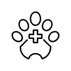 Paw with Cross Veterinary Symbol Icon Design