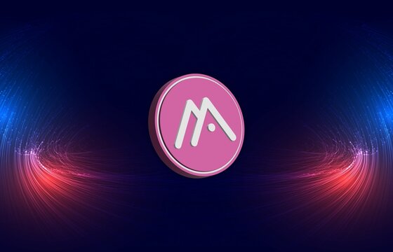  moca network-moca currency images on digital background. 3d illustrations.