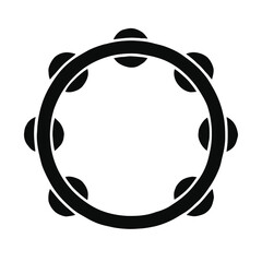Minimalist Tambourine Silhouette. musical instrument