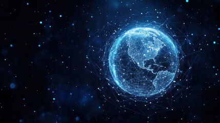 Obraz premium Global Network: A Digital Earth Visualization