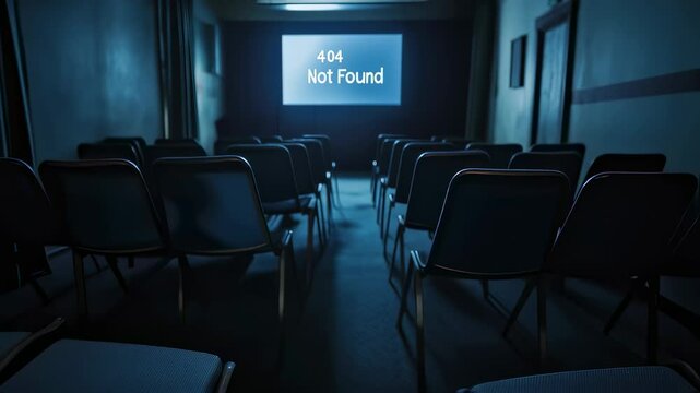 Empty Theater with 404 Error Message