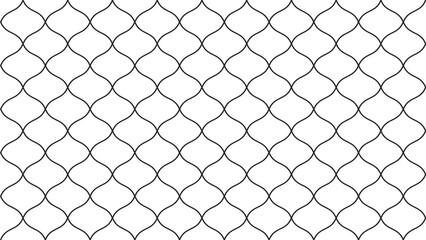 Fototapeta premium Minimalist seamless black chain line pattern on white background, ideal for textile design, wallpapers, backgrounds, and various modern digital applications.