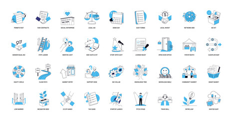 collection icons streamlining business support for grassroots entrepreneurship small business empowerment