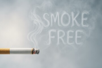 Creative Smoke-Free Concept for World No Tobacco Day with Cigarette