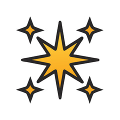 Obraz premium Twinkle Burst with Sharp Corners Icon Design