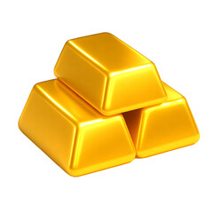 Three Gold Bars Stacked on Beige Background