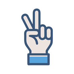 Victory Gesture Hand Sign Icon Design