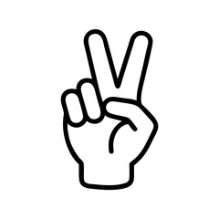 Victory Gesture Hand Sign Icon Design