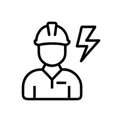 Electric Worker Safety Hazard Icon Design