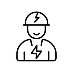 Electric Worker Safety Hazard Icon Design