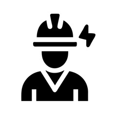 Electric Worker Safety Hazard Icon Design