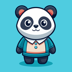 Obraz premium Download Cute Cool Panda Cartoon Vector Icon Illustration Eps File For Design.
