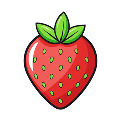 Obraz premium Download Strawberries Fruit Cartoon Vector Icon Illustration Eps File For Design.
