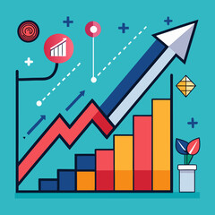 Download The Chart Is Going Up Vector Art Illustration Eps File For Design.